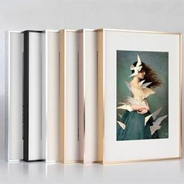 Frames Poster Po Picture Frame Gold Black Silver Aluminium 40x50cm 30x40cm A4 Painting Interior Wall Decoration Frame For Living Room 230504