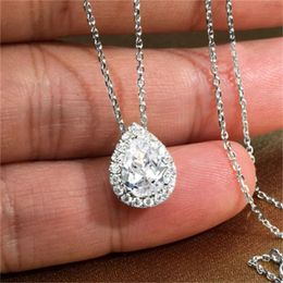 Lab Emerald Zircon Chocker Necklace 925 Silver Wedding Pendants Necklace For Women Bridal Party Jewellery Gift