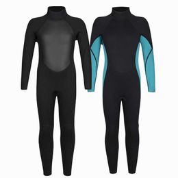 Wetsuits Drysuits Wetsuit Kids And Youth 3mm Neoprene Thermal Full Swimsuit Children Surf Diving Suit Long Sleeve Swimwear Underwater Freediving J230505