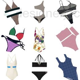 Women's Swimwear Designer swimwear sexy backless women bikini suit fashion printing high waist beach cover triangl AYV6