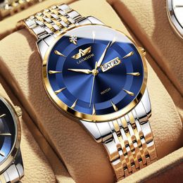 Wristwatches 2023 Fashion Men Watches Top Brand Waterproof Luxury Quartz Wristwatch Week Date Stainless Steel Relogio Masculino