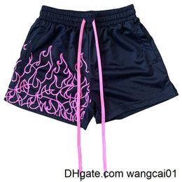 wangcai01 Men's Shorts Summer Dried GYM Training Shorts Rose Orange Colour