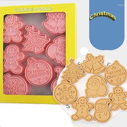 Baking Moulds Cartoon Christmas Tree Snowflake Gingerbread Man Fondant Mould Cookie Cutter Tool DIY Creative