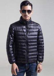 Men's Down 2023 Men Jacket Hoodless Lightweight Mock Neck Winter Warm Leisure Plus Size Coat