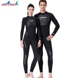 Wetsuits Drysuits DIVESAIL 3mm Men Women Water Sports Wetsuit Diving Skin Scuba Diving Snorkelling Surfing Wet Suit UPF50 NeopreneShark Skin J230505