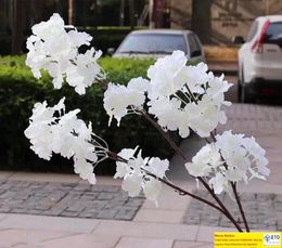 Artificial Cherry Blossom Fake Flower Garland White Pink Red Purple Available 1 MPcs for Wedding DIY Decoration 0423