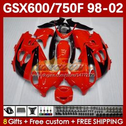 Body For SUZUKI KATANA GSX600F GSXF750 GSXF-750 GSXF 600 750 CC 169No.77 GSX750F 600CC 750CC 98 99 00 01 02 GSXF600 GSXF-600 1998 1999 2000 2001 2002 Fairing red factory