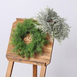 Decorative Flowers Retro Christmas Wreath Holder Round Pine Cone Garland Ornaments Plastic Base Door Front Hanging Decor