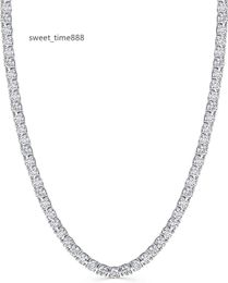 ISAAC WOLF (12-140 Karat 14 Karat Gold über Sterling Silber Herren Damen WEISS GELB ROSEGOLD DEF Moissanit Diamant Klassische Tenniskette Halskette