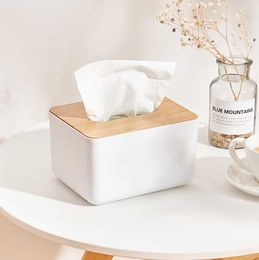 Tissue Boxes Napkins Napkin Boxes Holder Paper Box Home Car Tissue Paper Dispenser With Cover Paper Storage Decorative Box Wooden Bamboo Container Z0505