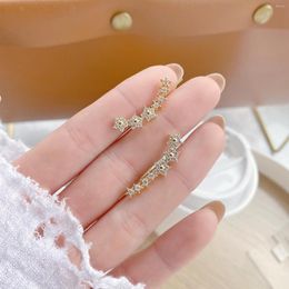 Stud Earrings Korea Design Fashion Jewellery 14K Real Gold Plating Zircon Multiple Star Elegant Women's Wedding Party