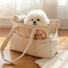 Carriers Portable Dog Carrier Cat Bag with Mat for Small Dog Travel Breathable Puppy Handbag Teddy Chihuahua Backpack Rabbit Pet Supplies