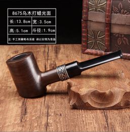 Smoking Pipes Black sandalwood waxed pipe can be played without painting Zhuo pipe pipe fittings Hammer type solid wood pipe