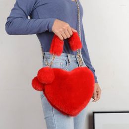 Duffel Bags 2023 Fashion Ladies Plush Shoulder Bag Elegant Female Underarm Faux Handbag Fluffy