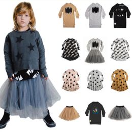 Girl Dresses 2023 Fall Winter Girls Kids Floral Short Sleeve Lace Party Print Hooded Sweatshirts