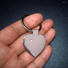 Keychains Silvery CZ Crystal Big Heart Key Chain Silver Color Bag Charm Keyrings Women Jewelry Gift For Friendship 2023
