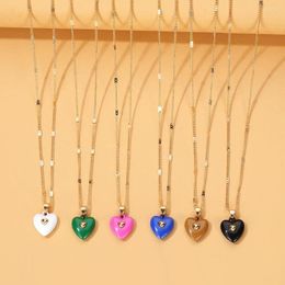 Pendant Necklaces Lovely Resin Love Heart Necklace For Women Colourful Girls Child Birthday Party Jewellery Gifts