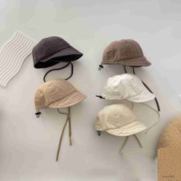Caps Hats Baby Caps Soft Cotton Summer Kids Sun Hat Solid Colour Soft Brim Cap For Girls Boys Kids Accessories