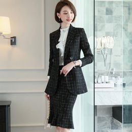 Women's Tracksuits 2023 Spring And Autumn High-end OL Professional Wear Temperament Fan Suit Fashion Ladies Small Fragrance