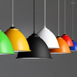 Pendant Lamps Dia 30cm 7 Colour Aluminium Lampshade Luminaire Lights Modern Lamp For Restaurant Cofe Bar Shop Lighting Fixture