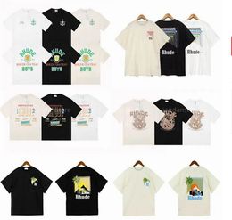 Designer Rhude T shirt for sale RHUDE trend in Europe and America niche design sense logo letter printing high street loose round neck short sleeved men wom