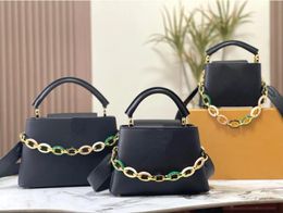 Designer Handbag Fashion Colorful Chain Tote Bag Women Crossbody Bags Genuine Leather Zipper Pocket Shoulder Bag