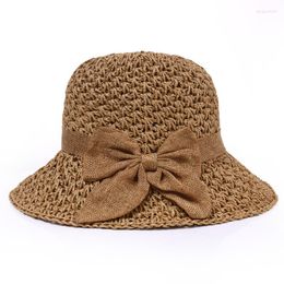 Wide Brim Hats Summer Straw Hat Ladies Handmade Lace Butterfly Sun Outdoor Hollow Sunscreen Adult Children Big