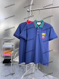 xinxinbuy Men designer Tee t shirt 23ss strawberry tiger pattern embroidery love short sleeve cotton women blue S-2XL
