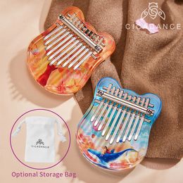 Baby Music Sound Toys Mini Kalimba 10 Keys Acrylic Thumb Piano Crystals Finger Keyboard Instrument With Learning Book Gifts For Adult Kids 230506