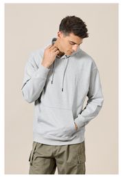 Men's Hoodies Men 360g Thick Fabric Solid Pullovers Basic Sweatshirts Quality Jogger Texture