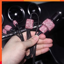 Luxurious New Luxury Dual Usb Car Fast Charger Bling Handmade Car Decorations for Auto Phone Cgarger Diamond Car Accessories for Woman