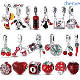 20 Style Silver Red Series Charm Fish Enamel Beads Suitable for Pandora Original 925 Bracelet Bracelet Jewellery DIY Production