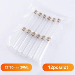 Storage Bottles 80 22mm 20ml Glass Bottle Small Stopper Test Tube Spice Containers Jars Vials Cork 12pcs/Lot