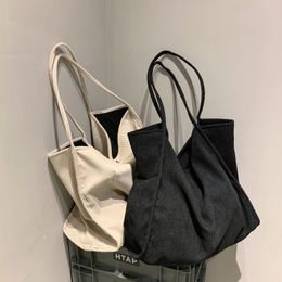 Evening Bags Large Corduroy Shoulder Shopper Bag for Women 2023 Cloth Fashion Korean Canvas Girl Student Tote Shopping Woman Handbags 230505