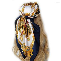 Scarves Silk Women Summer Fashion Designer Head/Hair Scarf 90 90cm Hijab Bandana Cheveux Foulard Femme 90X90CM