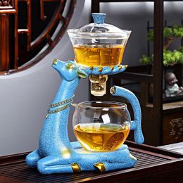 Teaware Kungfu Glass Tea Set Magnetic Water Diversion for Kitchen Loose Infusers Kettles Cooking Tea Maker Glasses Magnetic Teapot Set