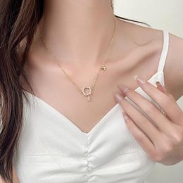 Choker Arrival Fashion Necklaces Women Trendy Simple Circle Zircon Pendant Love Clavicle Light Luxury Jewelry