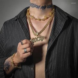 Chains Punk Thorn Necklace Hip-hop Link Chain Choker Necklaces For Women Men Rhinestone Collares Bracelet Jewellery Gift