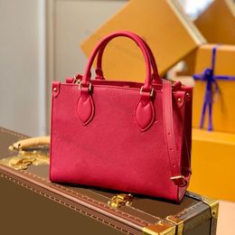 7A Tote Bags Large Capacity Full Leather Embossed Mirror Quality Shopping Bag ONTHEGO PM Designer Handbag M45660 Mummy Shoulder Handbag Fashion With Box 25cm L336