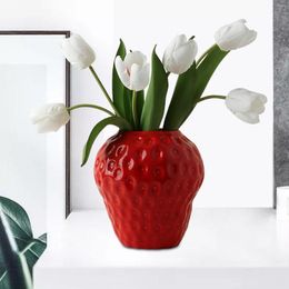 Vases Vintage Style Strawberry Flower Pot Vase Decorative Ornament Arrangement For Office Homestay Party Gifts Decor