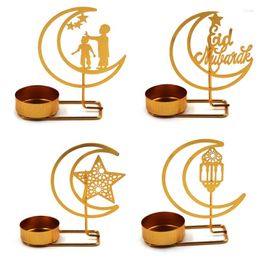 Candle Holders Arab Style Metal Moon Golden Holder Candlestick Party Background Decoration For Wedding Holiday Drop