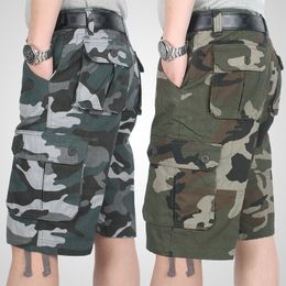 Men's Shorts Summer Cargo Shorts Men Camouflage Camo Casual Cotton Multi-Pocket Baggy Bermuda Streetwear HipHop Military Tactical Work Shorts 230506