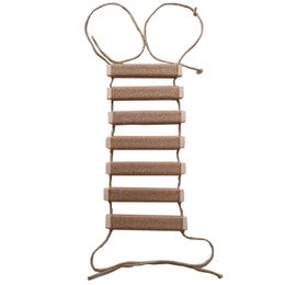 Scratchers 50/100cm Wooden Cat Sisal Bridge Pet Rope Ladder Kitten Scratcher Furniture Cat Climbing Scratching Hammock Step Post Toys