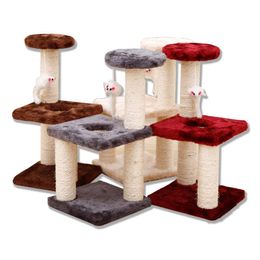 Scratchers Free Shipping Bilevel cat tree suitable for cats comfortable habitat stable cat climbing frame cat scratching board suministros