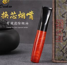 Smoking Pipes Portable Phoebe wood 9MM core changing cigarette holder, detachable and filtered solid wood pipe