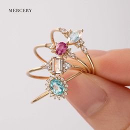 Mercery Jewelry 2023 Fashion Trend Beautifully Designed High Quality 14k Solid Gold Gemstone Rings for Women