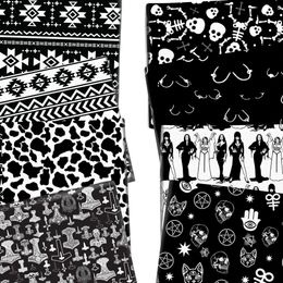 Fabric 50*145cm Black Flaps Halloween Polyester Cotton / Pure Cotton Fabric Colouring Upholstery Fabrics Embroidery Cloth Material P230506
