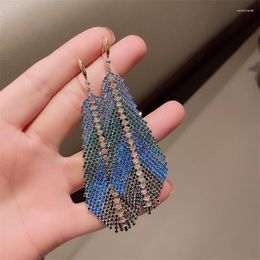 Stud Earrings Women's Trend 2023 Hip-Hop Punk Super Bright Feather Earring South Korea Fashion Boutique Jewelry Accessories For Woman