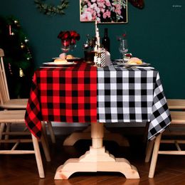 Table Cloth Red Black Plaid Simple Christmas Party Rectangle Tablecloth Dining Cover For Picnic BBQ Home Decor Mantel Mesa