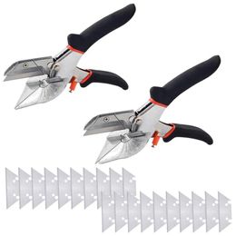 Schaar 2PCS Angle Shear 45 to 135 Degree Mitre Cutter Hand Shear for Cutting PVC PE Plastic Pipe Scissors with replace blades